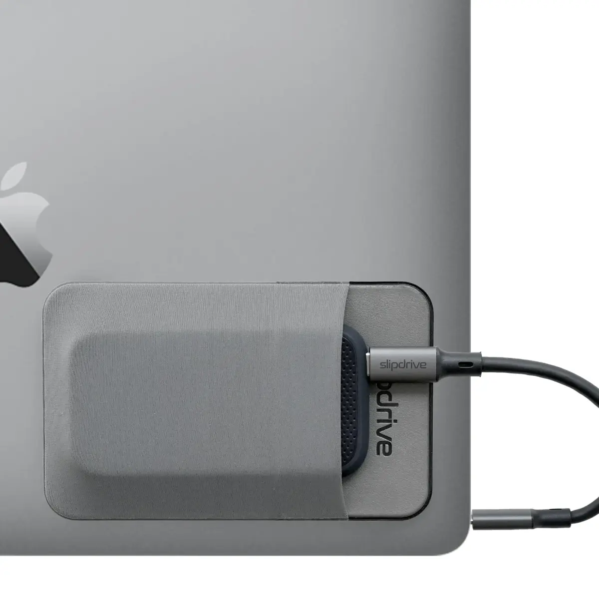 Slipdrive Gray Portable Hard Drive Sleeve for Laptop | 13 cm x 8.1 cm (5" x 3.2") Stick-on Case - main product image