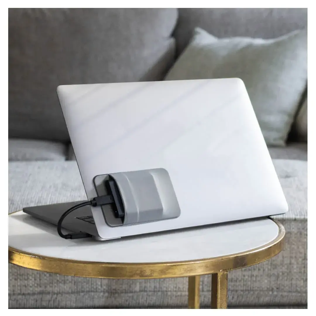 Slipdrive Gray Portable Hard Drive Sleeve for Laptop | 13 cm x 8.1 cm (5" x 3.2") Stick-on Case - view 3