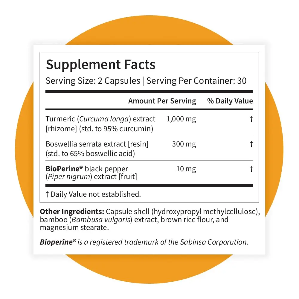 Pattern Wellness Turmeric Curcumin Supplement – 60 Capsules | 1300mg, 95% Curcuminoids, Bioperine for Absorption - view 8
