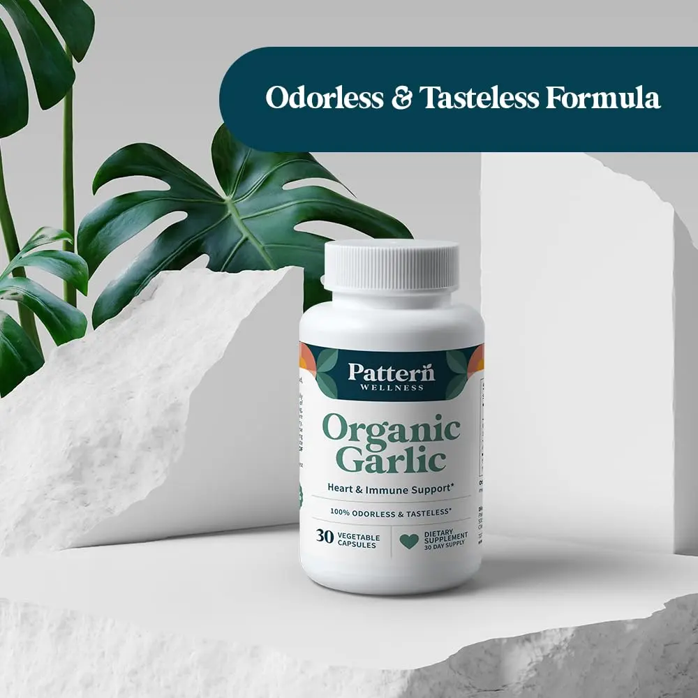 Pattern Wellness Odorless Organic Garlic Supplement – 30 Capsules | Supports Circulatory & Immune Health - view 7