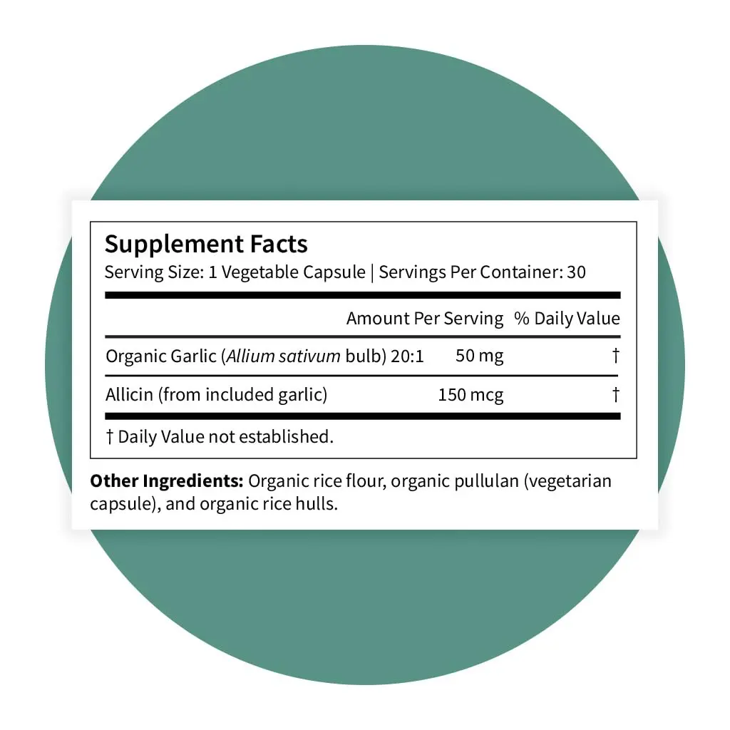 Pattern Wellness Odorless Organic Garlic Supplement – 30 Capsules | Supports Circulatory & Immune Health - view 8