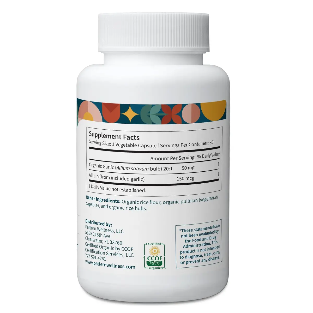 Pattern Wellness Odorless Organic Garlic Supplement – 30 Capsules | Supports Circulatory & Immune Health - view 3