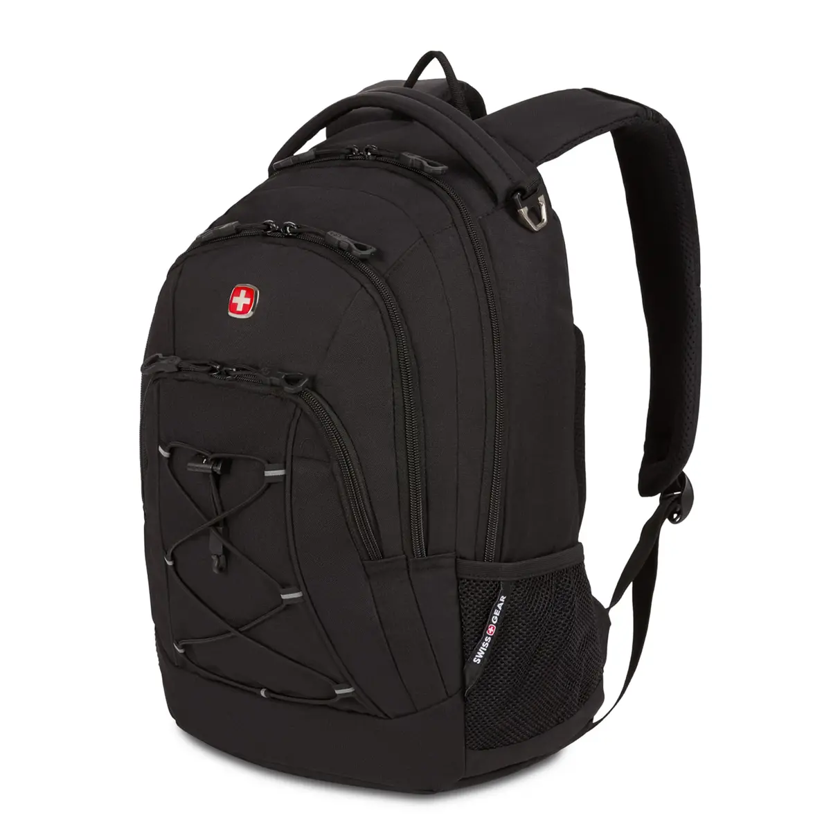 SwissGear Bungee Core Laptop Backpack | Fits Most 13-Inch Laptops, Airflow Back Panel, Reflective Accents, Bungee Cord System, Black, 26L - main product image