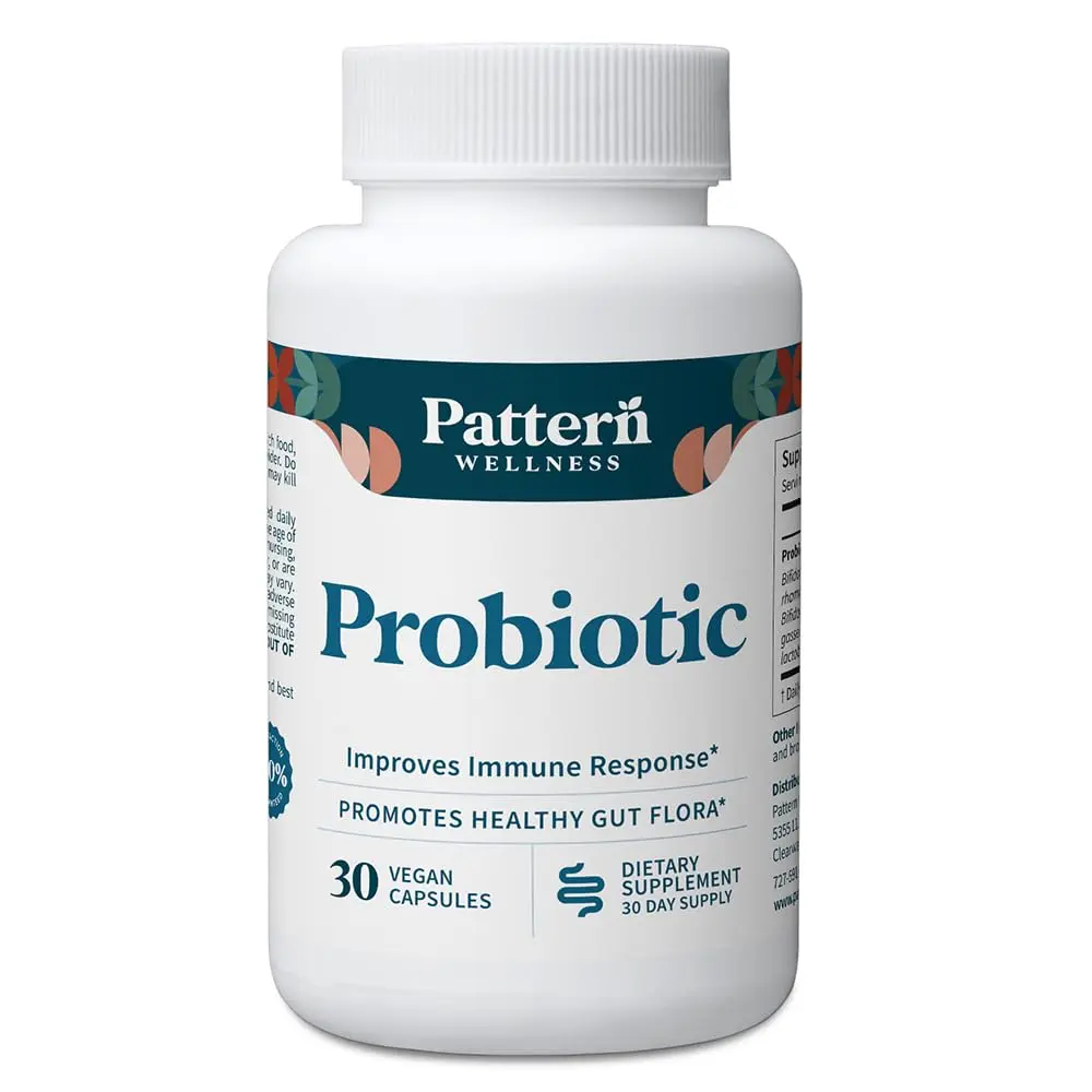 Pattern Wellness Probiotic Supplement – 30 Vegan Capsules | 51 Billion CFU for Gut & Immune Support - main product image