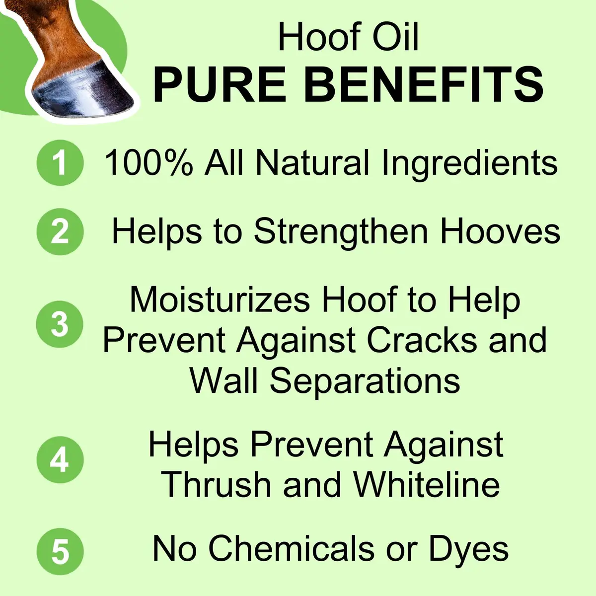 Pure Sole Hoof Oil - All Natural Horse Hoof Conditioner with Brush Applicator 16 fl oz | Strengthens & Moisturizes Hooves - view 2