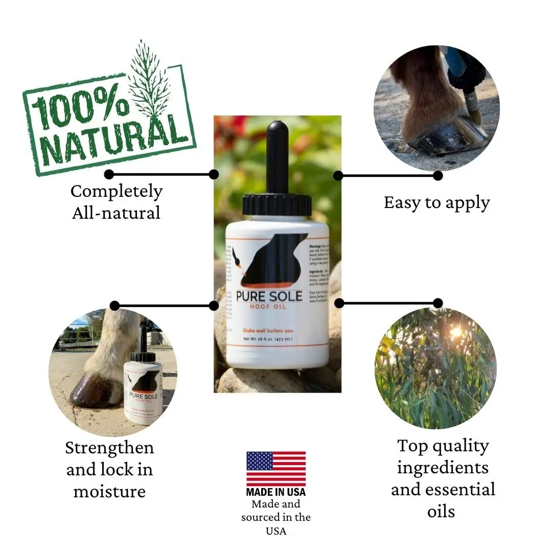 Pure Sole Hoof Oil - All Natural Horse Hoof Conditioner with Brush Applicator 16 fl oz | Strengthens & Moisturizes Hooves - view 4