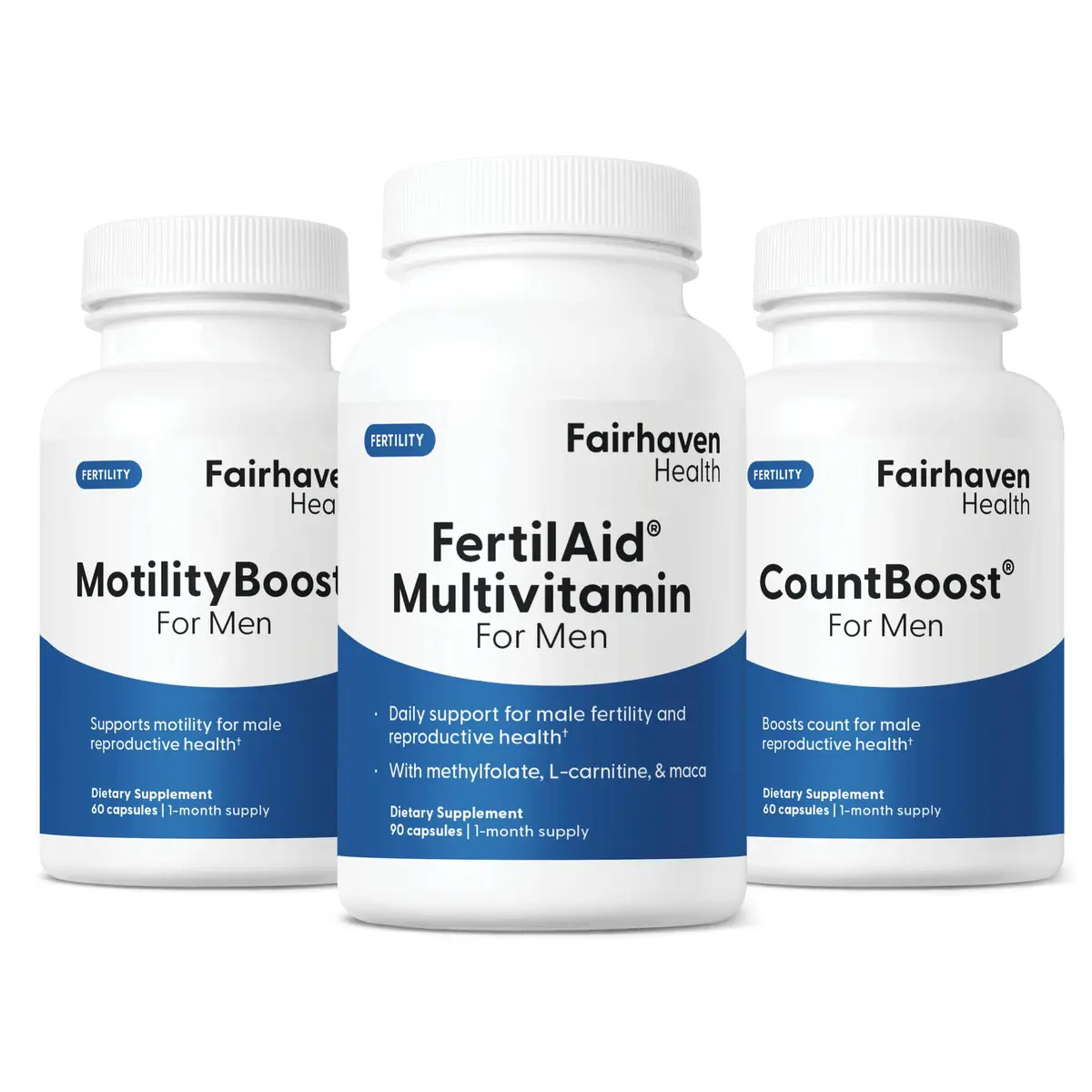 Fairhaven Health FertilAid Multivitamin, MotilityBoost & CountBoost Combo | Supports Male Fertility & Reproductive Health - main product image