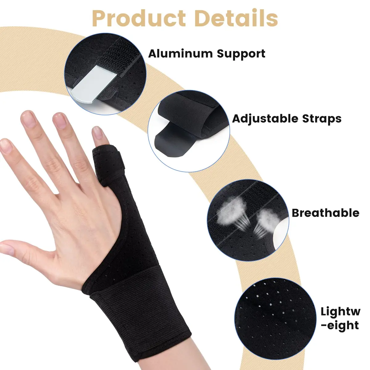 EDNYZAKRN Pinky Finger Splints for Trigger Finger | Adjustable, Breathable, Fits Hands Under 7.5 Inches - view 4