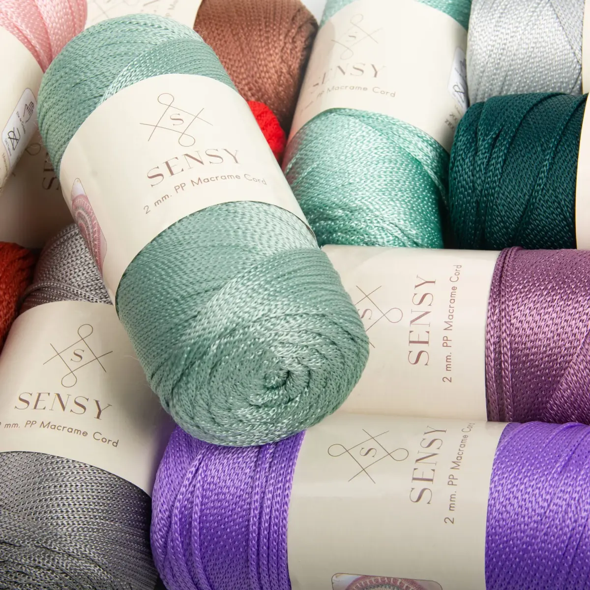 S SENSY Premium Macrame Cord 2mm (754 ft / 230 m) Silver | Sparkle & Shine for Crochet & Knitting Projects - view 7