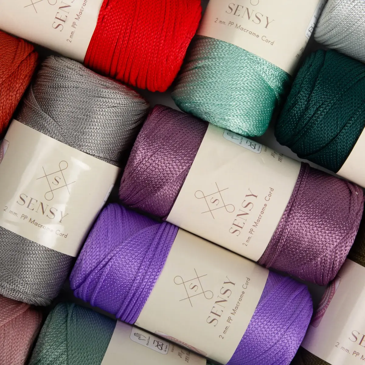 S SENSY Premium Macrame Cord 2mm (754 ft / 230 m) Silver | Sparkle & Shine for Crochet & Knitting Projects - view 9