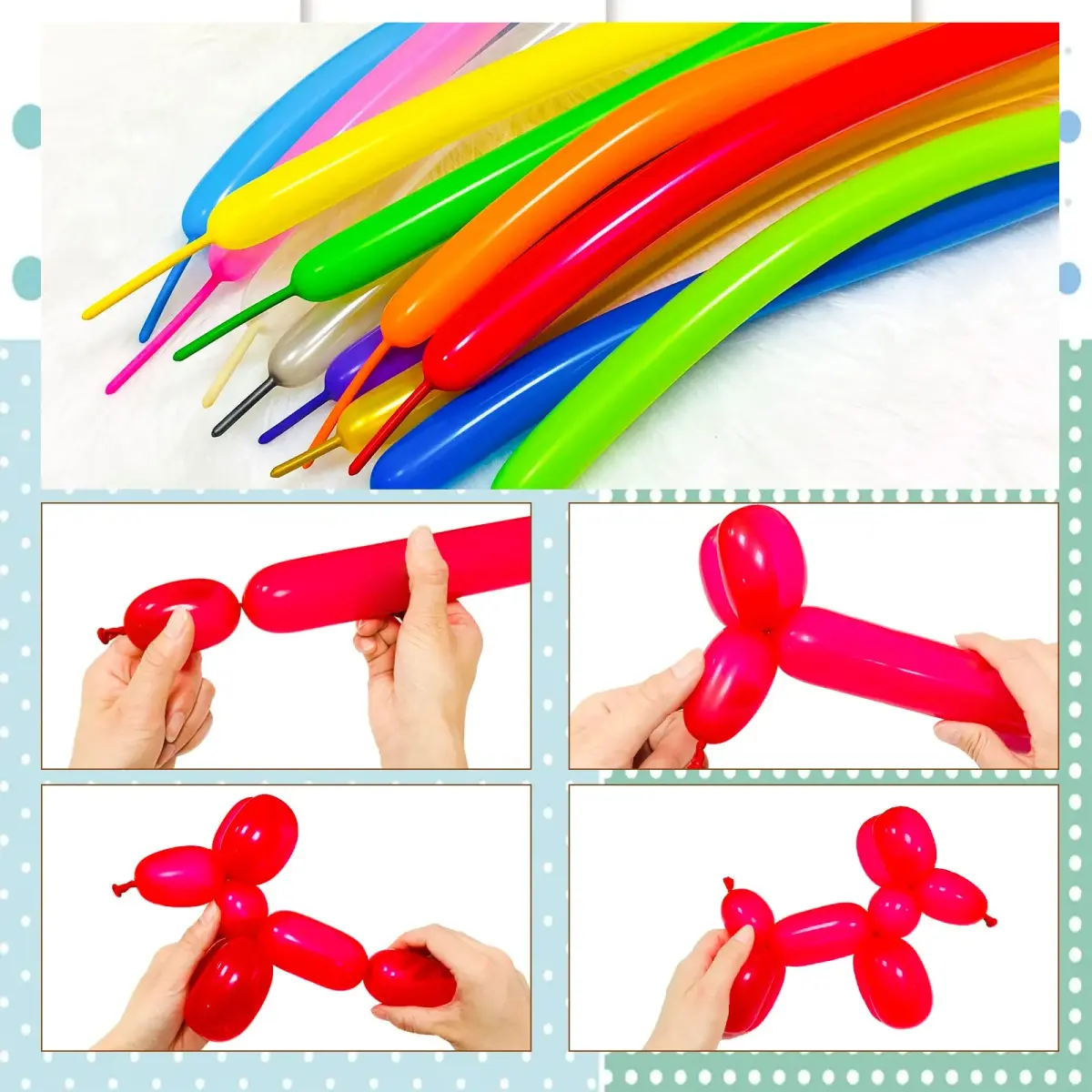 KUULBELA Red 260q Latex Twisting Balloons 100 Count | Thickened Latex for Animal Models & Party Decor - view 6