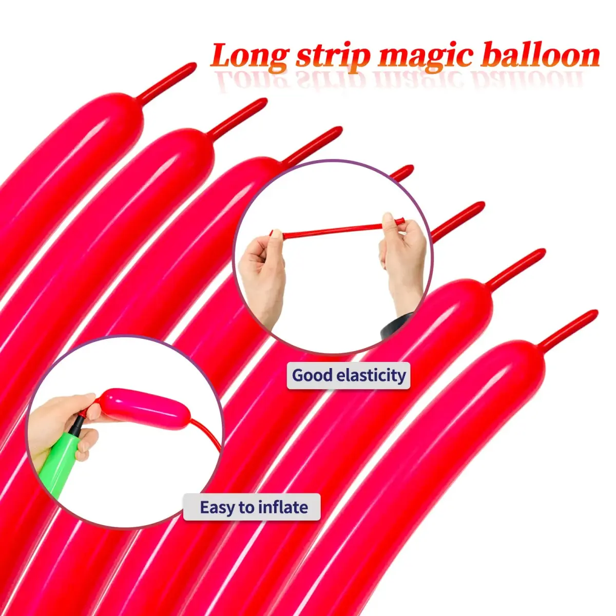 KUULBELA Red 260q Latex Twisting Balloons 100 Count | Thickened Latex for Animal Models & Party Decor - view 4