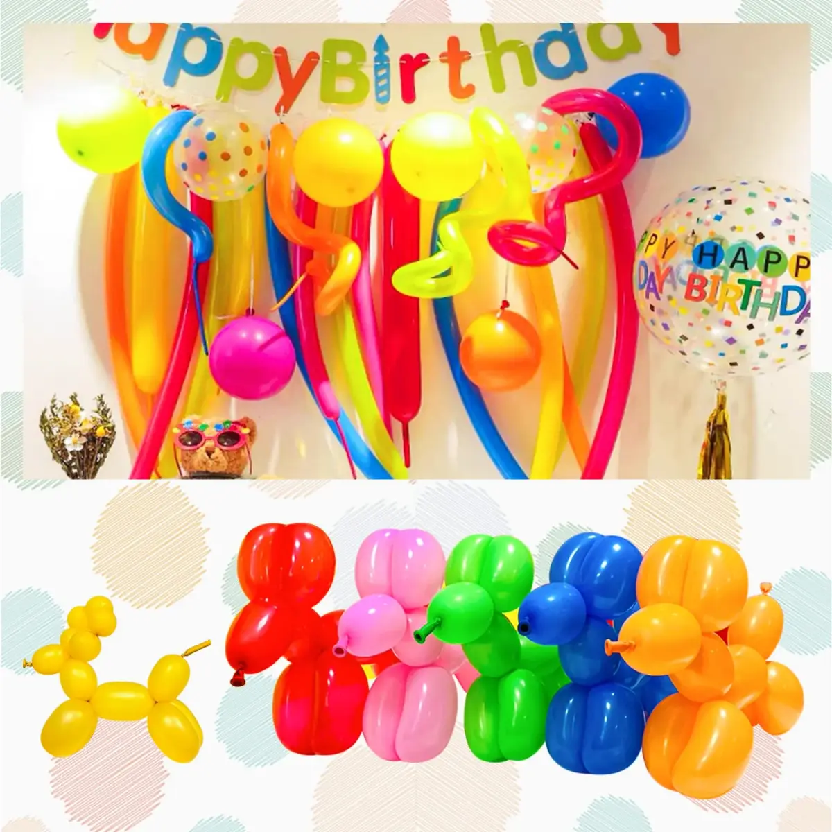 KUULBELA Black 100pcs Long Twisting Balloons | Thick Latex for Animal Models & Party Styling - view 3