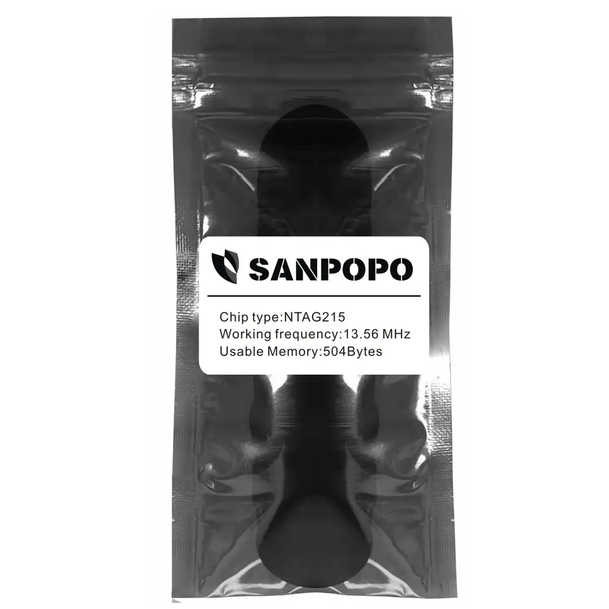 sanpopo Black NFC Tags NTAG215 NFC Cards 25mm (1 inch) Waterproof | Create Amiibo & Smart Device Links - view 7