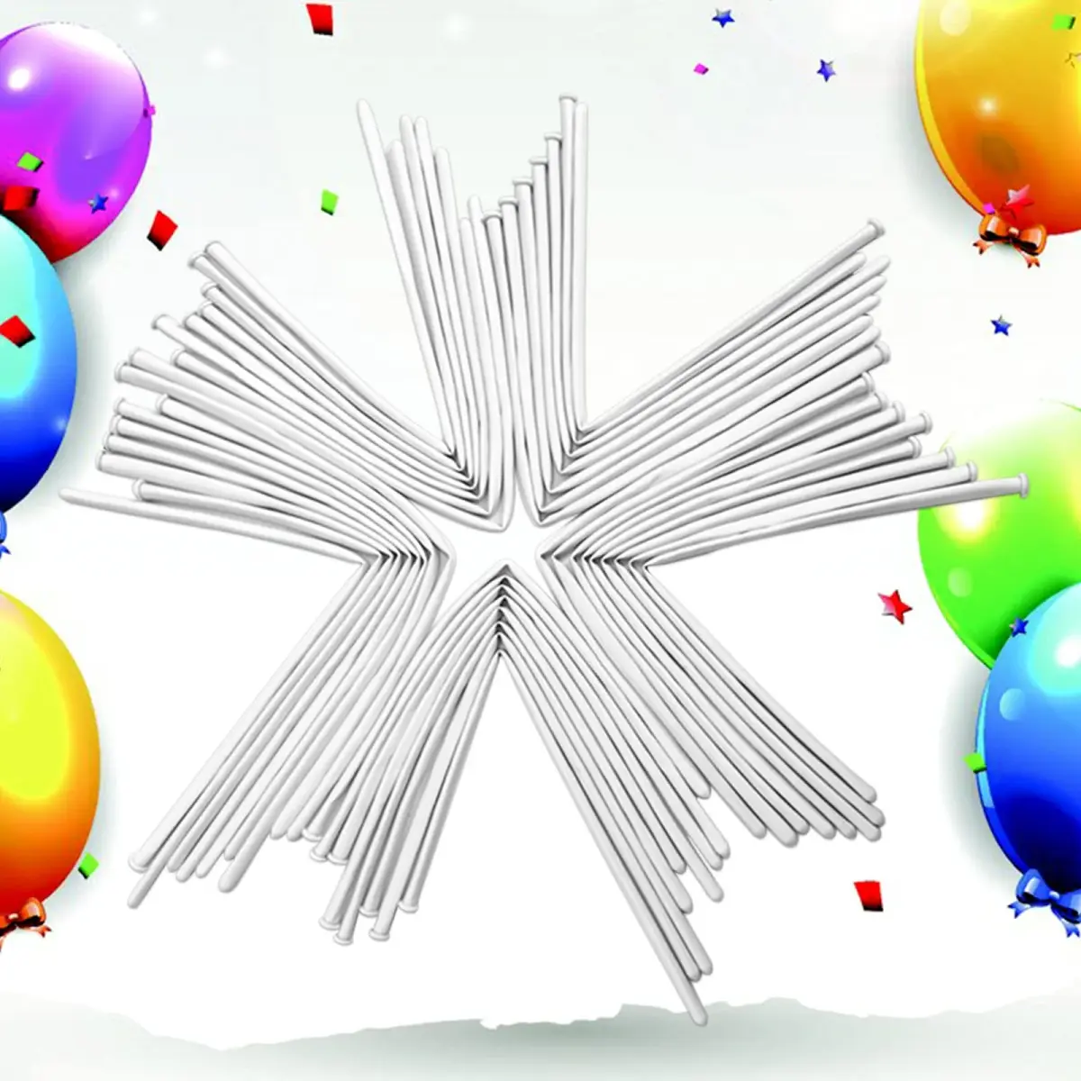 KUULBELA Clear 260 Long Latex Balloons | 100 Count, Assorted Colors - view 9