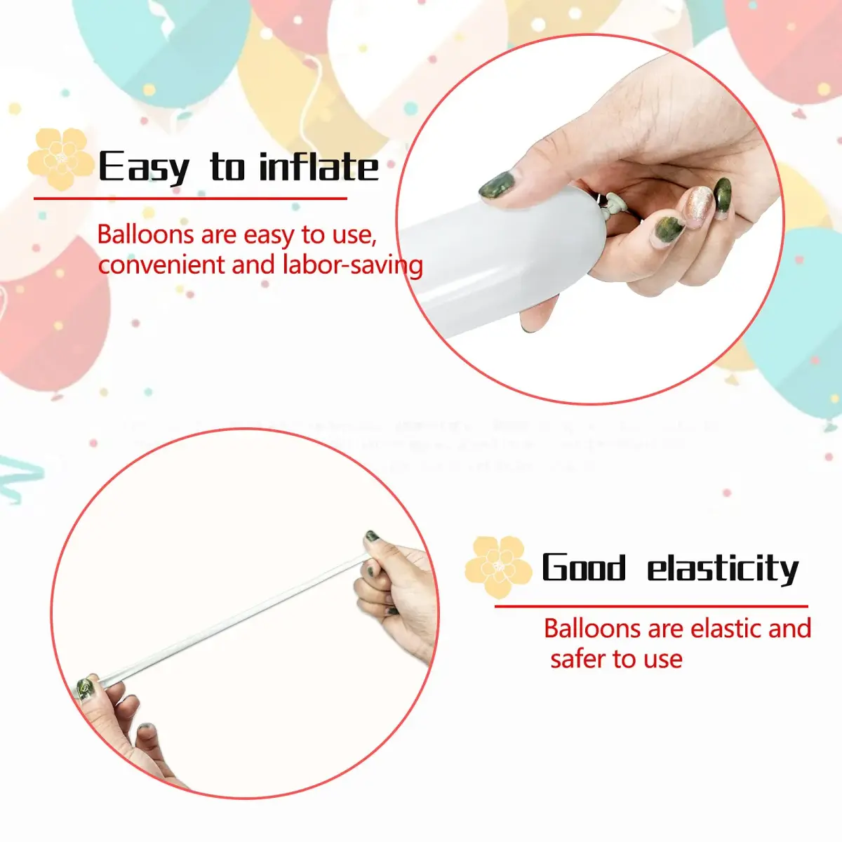 KUULBELA Clear 260 Long Latex Balloons | 100 Count, Assorted Colors - view 3