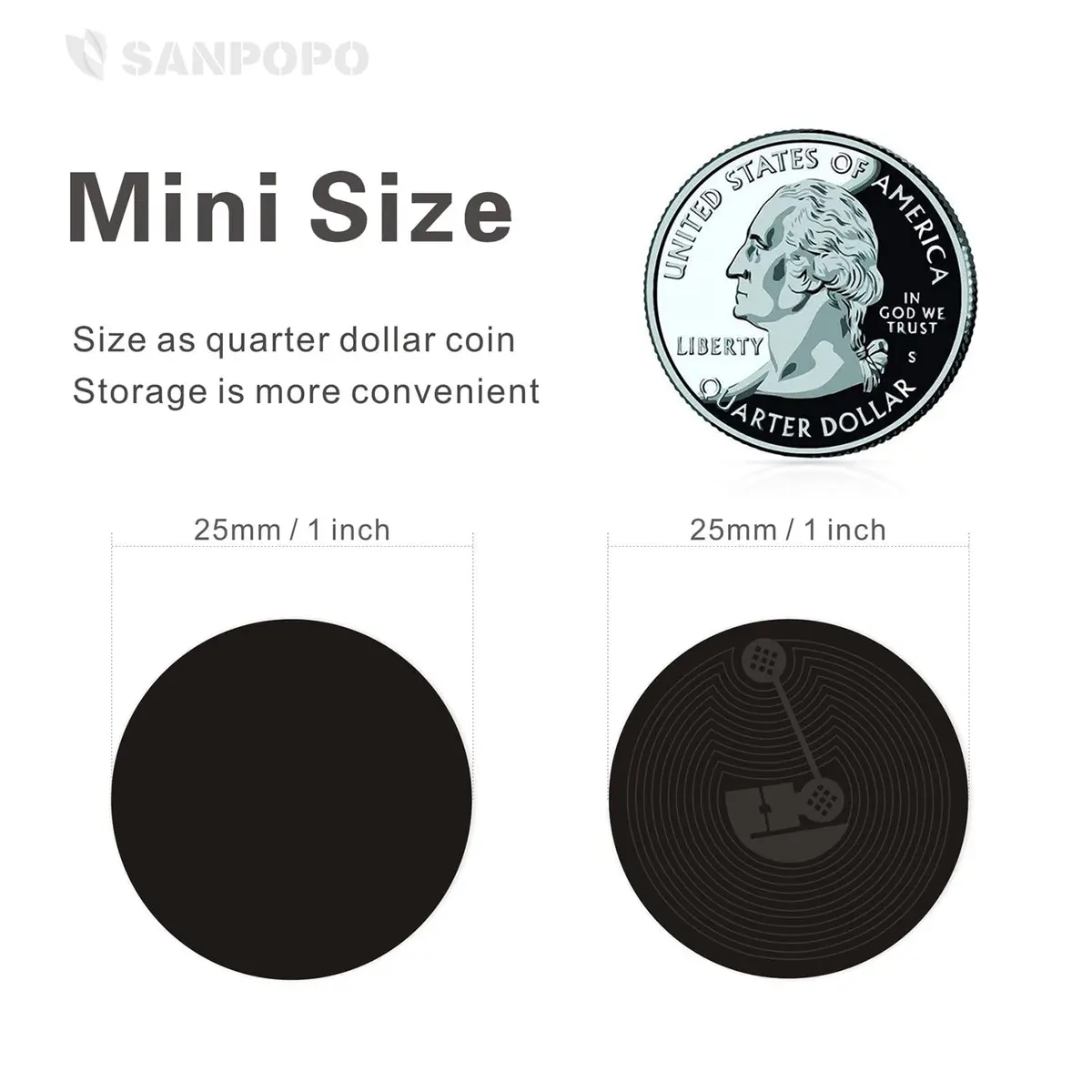 sanpopo NFC Tags Ntag215 50 pcs Waterproof Black | Programmable NFC Business Cards for iPhone & Android - view 2