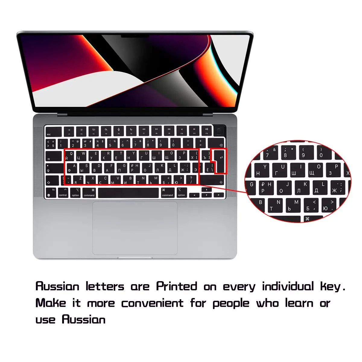 HRH Keyboard Cover Skin EU for MacBook Air 13”15" & Pro 14”16" | European Layout Silicone - view 2