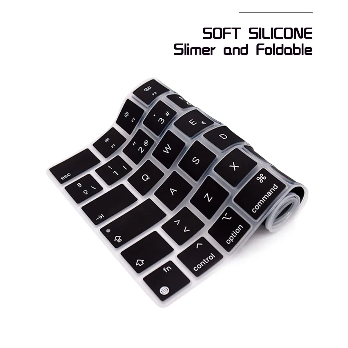 HRH Keyboard Cover Skin EU for MacBook Air13”15"(M5-M2)&Pro14”16"(M5-M1) | European Layout Silicone - view 5