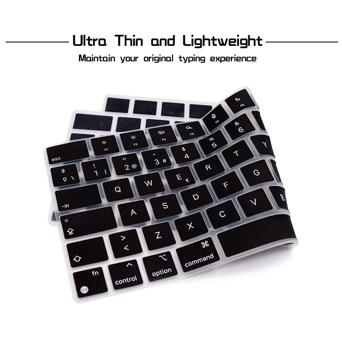 HRH Keyboard Cover Skin EU for MacBook Air13”15"(M5-M2)&Pro14”16"(M5-M1) | European Layout Silicone - view 4
