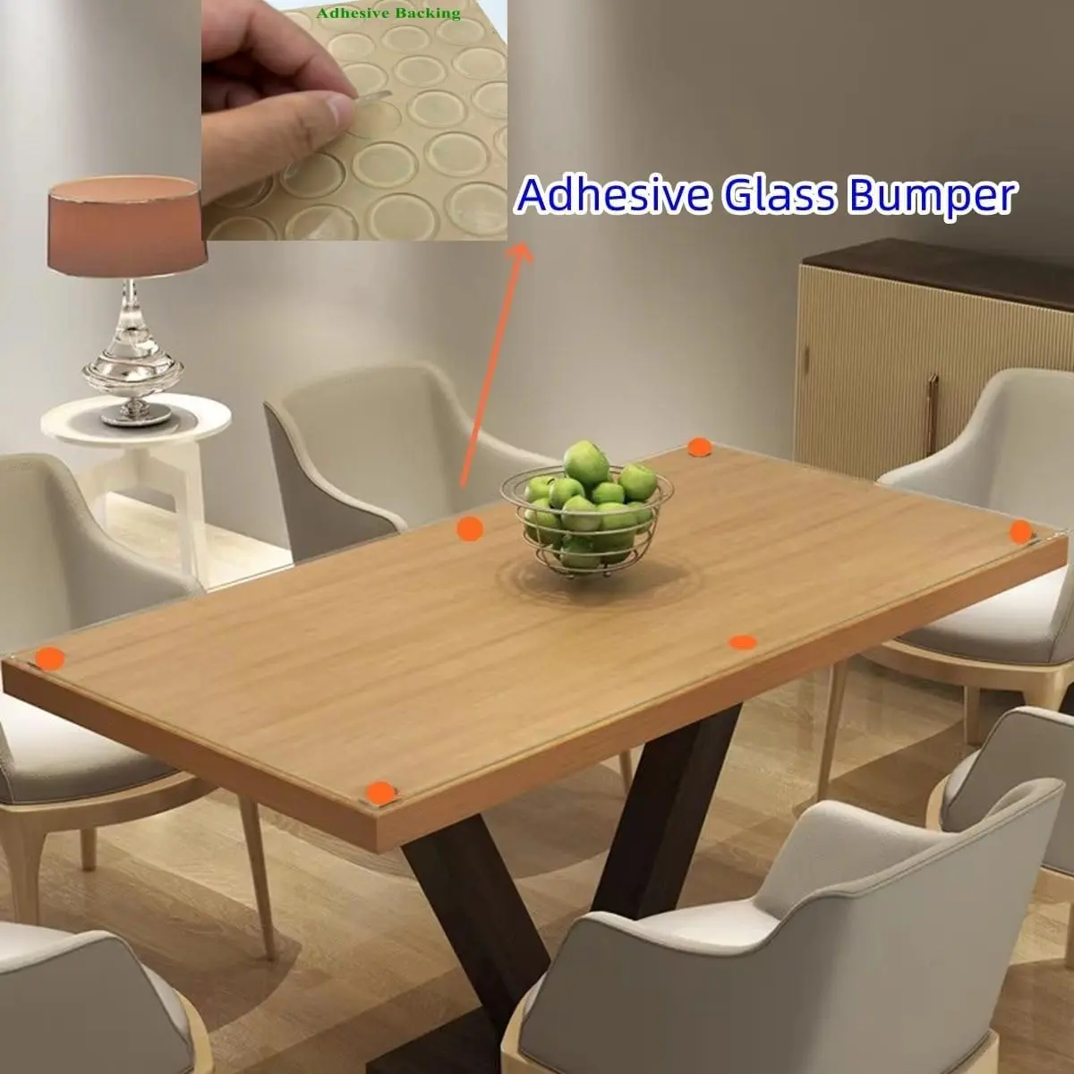 LINOUPOWER510 Clear Furniture Floor Protector Pads | 15mm x 2mm Round Adhesive Bumpers (36 Pieces) - view 3