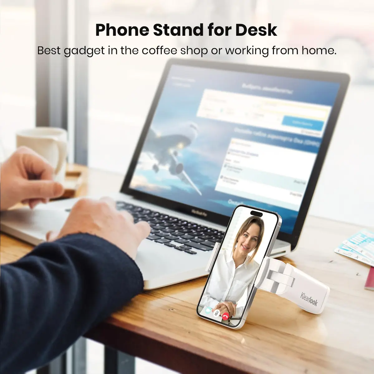 Klearlook Universal Flight Phone Holder, White, Foldable, 360 Rotation | Compatible with 4.7-6.9 Inch Phones - view 4