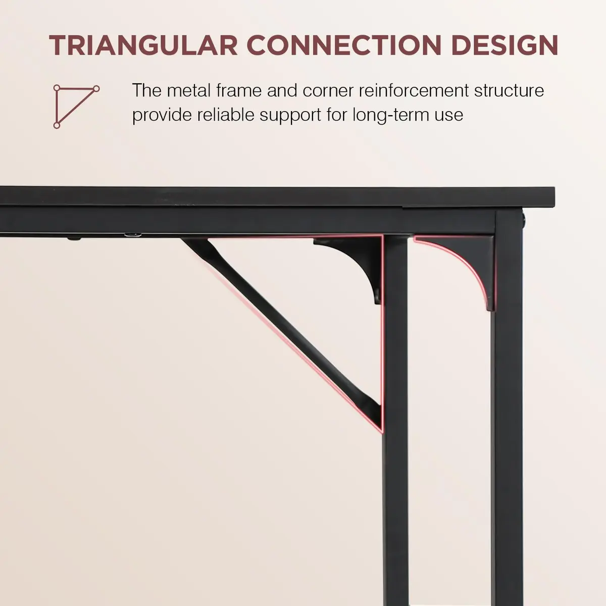 PayLessHere 39 Inch Computer Desk Black | Sturdy Office Desk with Metal Frame & Adjustable Feet - view 5