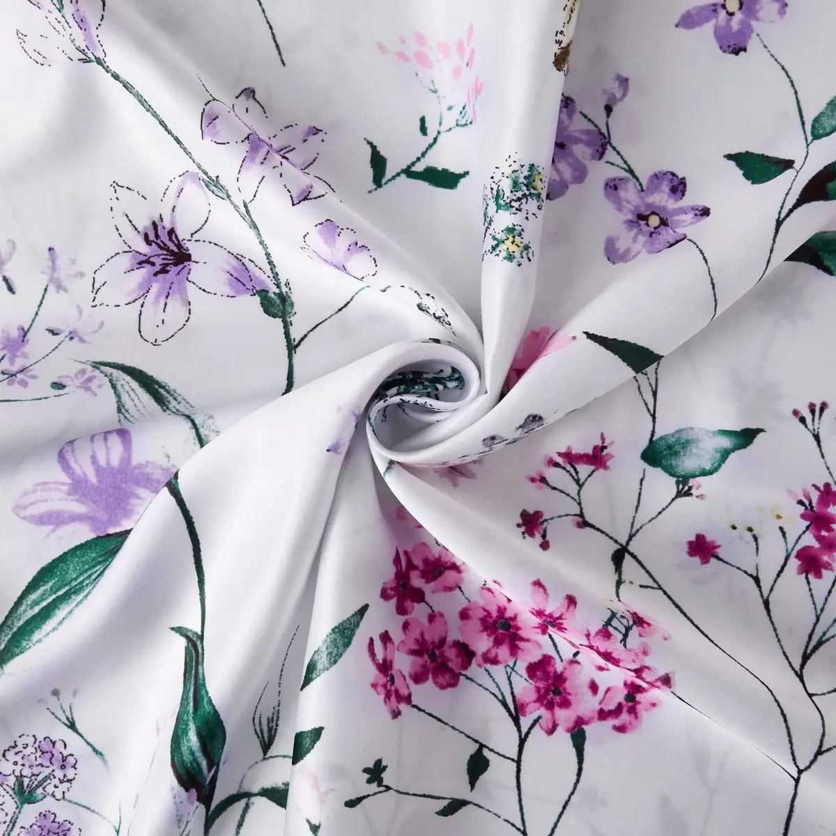 NASUMR White Satin Pillowcase for Hair and Skin | Queen Size, 2 Pack, Envelope Closure, Floral Pattern - view 3