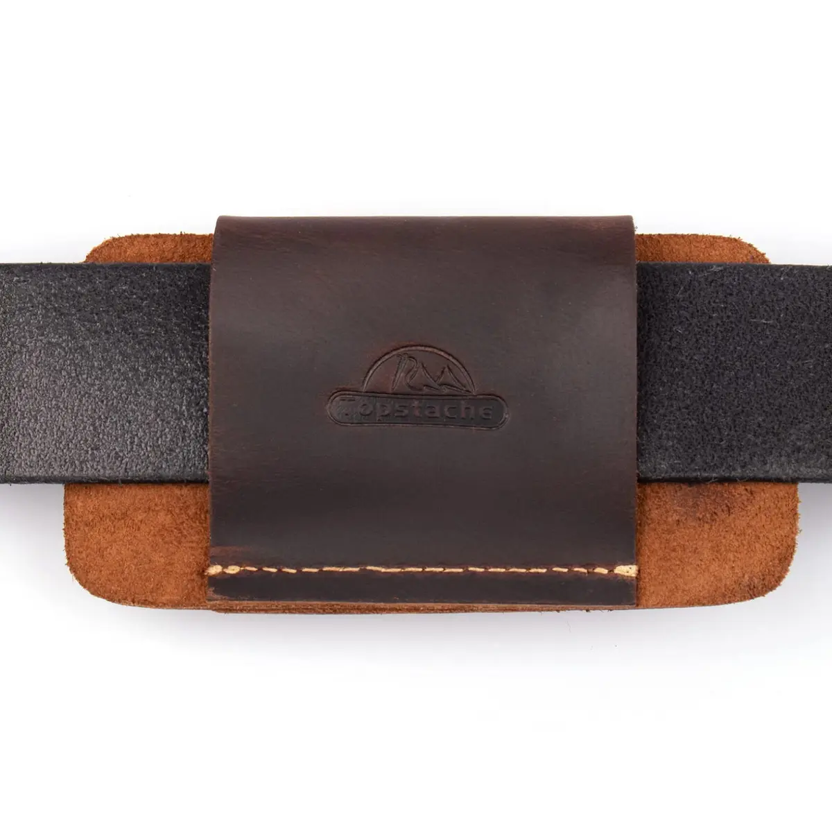 Topstache Handmade Leather Multitool Sheath for Belt, Horizontal Carry EDC Pocket Organizer for Men, Size M, Dark Brown | 12 cm (4.75") x 6.3 cm (2.5") - view 7