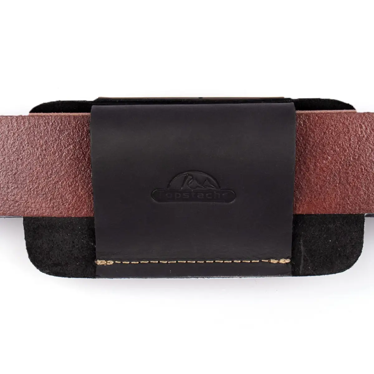 topstache Leather Sheath for Men | Handmade Multitool Holster, Horizontal Carry, Size M, Black - view 7