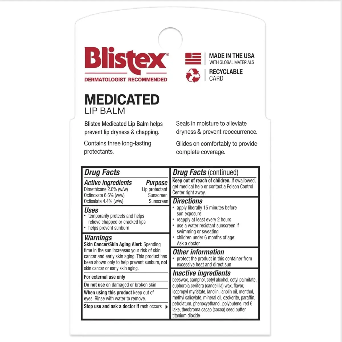 Blistex Medicated Lip Balm SPF 15 0.75 oz (5 Count, Clear) | Seals in Moisture for Dry, Chapped Lips - view 2