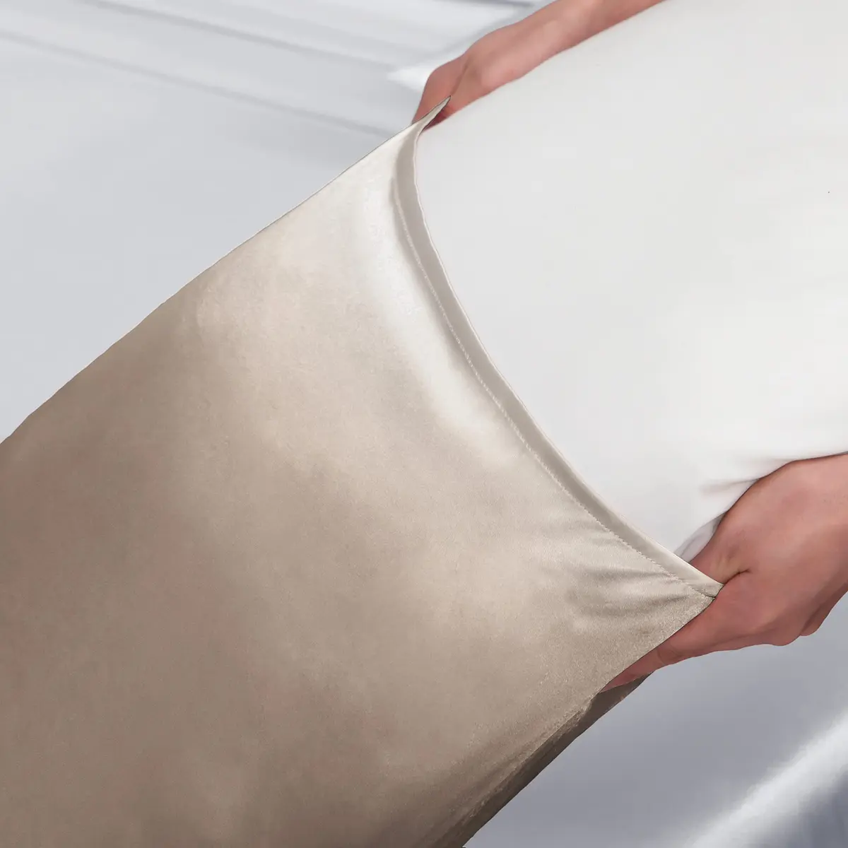 Homiest Taupe Queen Satin Sheet Set 7-Piece Deep Pocket | Silky, Wrinkle-Resistant, 100% Polyester - view 7