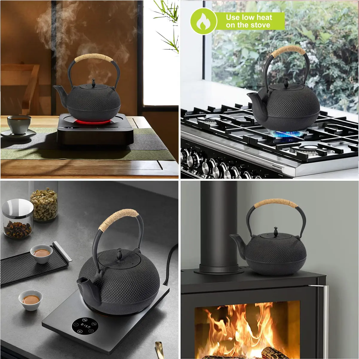 suyika Japanese Cast Iron Tetsubin Tea Kettle 1800 ml | Traditional Design & Even Heat Distribution - view 7