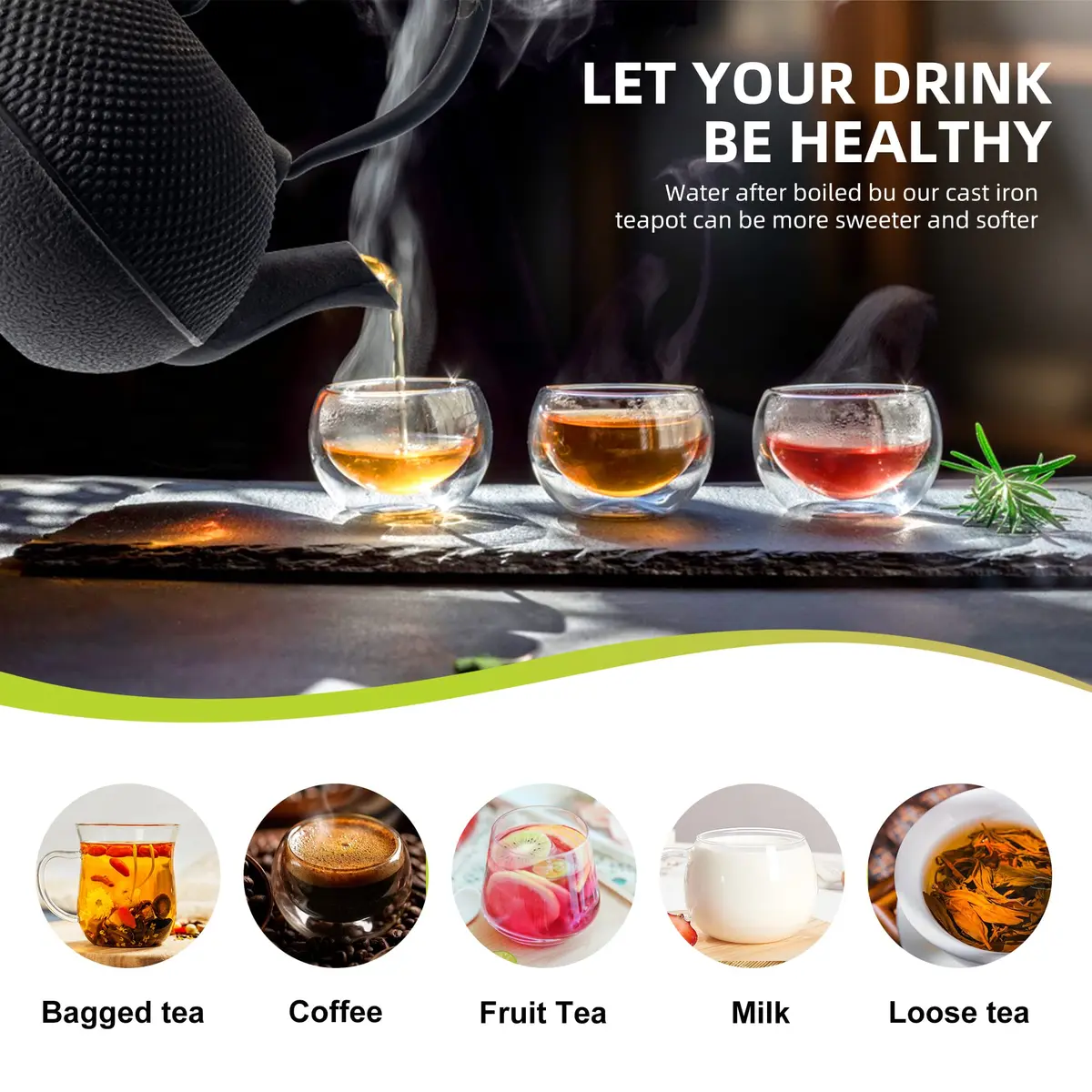 suyika Japanese Cast Iron Tetsubin Tea Kettle 1800 ml | Traditional Design & Even Heat Distribution - view 4