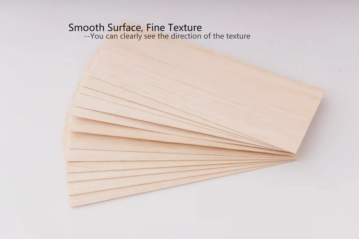 iUoczi 12 Pack Balsa Wood Sheets 150x100x1.5mm | Unfinished Natural Craft Wood for Models & DIY - view 5