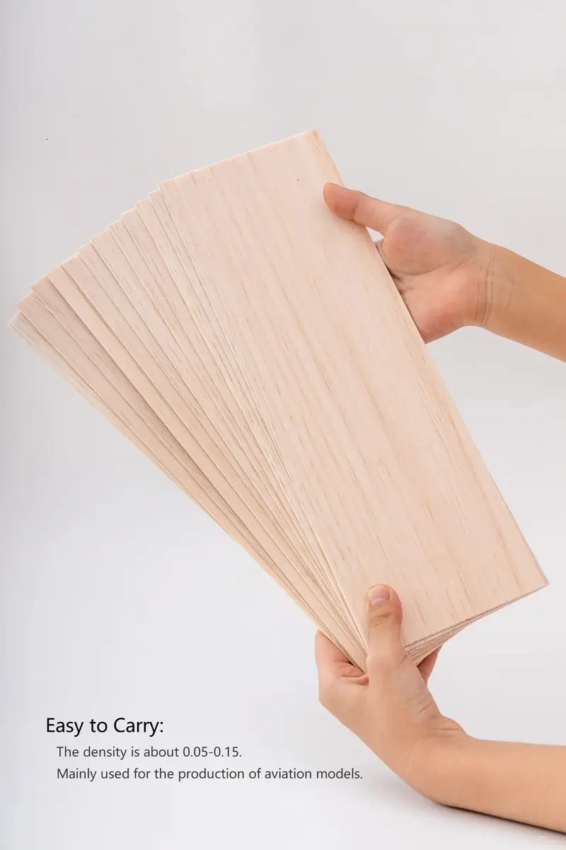 iUoczi 12 Pack Balsa Wood Sheets 150x100x1.5mm | Unfinished Natural Craft Wood for Models & DIY - view 2