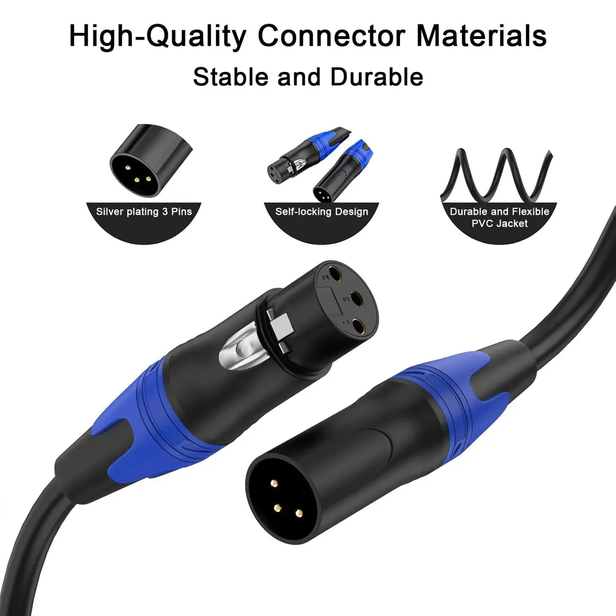 Seefeful XLR Splitter Cable 11.8 inches | Balanced 3-pin Male to 2 Female for Studio & Stage - view 4