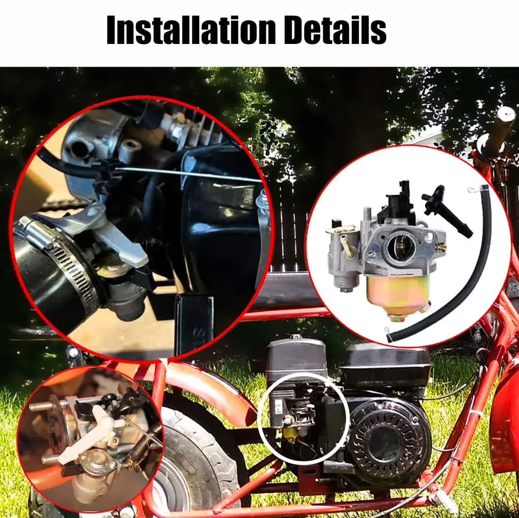 Oriental Power Carburetor for Coleman CT200U CT200U-EX CT200-AC BT200x CT-200EX CT200U-EXR Mini Bikes & Baja MB165 MB200 HT65 WT65 Pit Bikes (196cc/6.5HP) | Includes Gaskets, Fuel Line, Filter - view 5