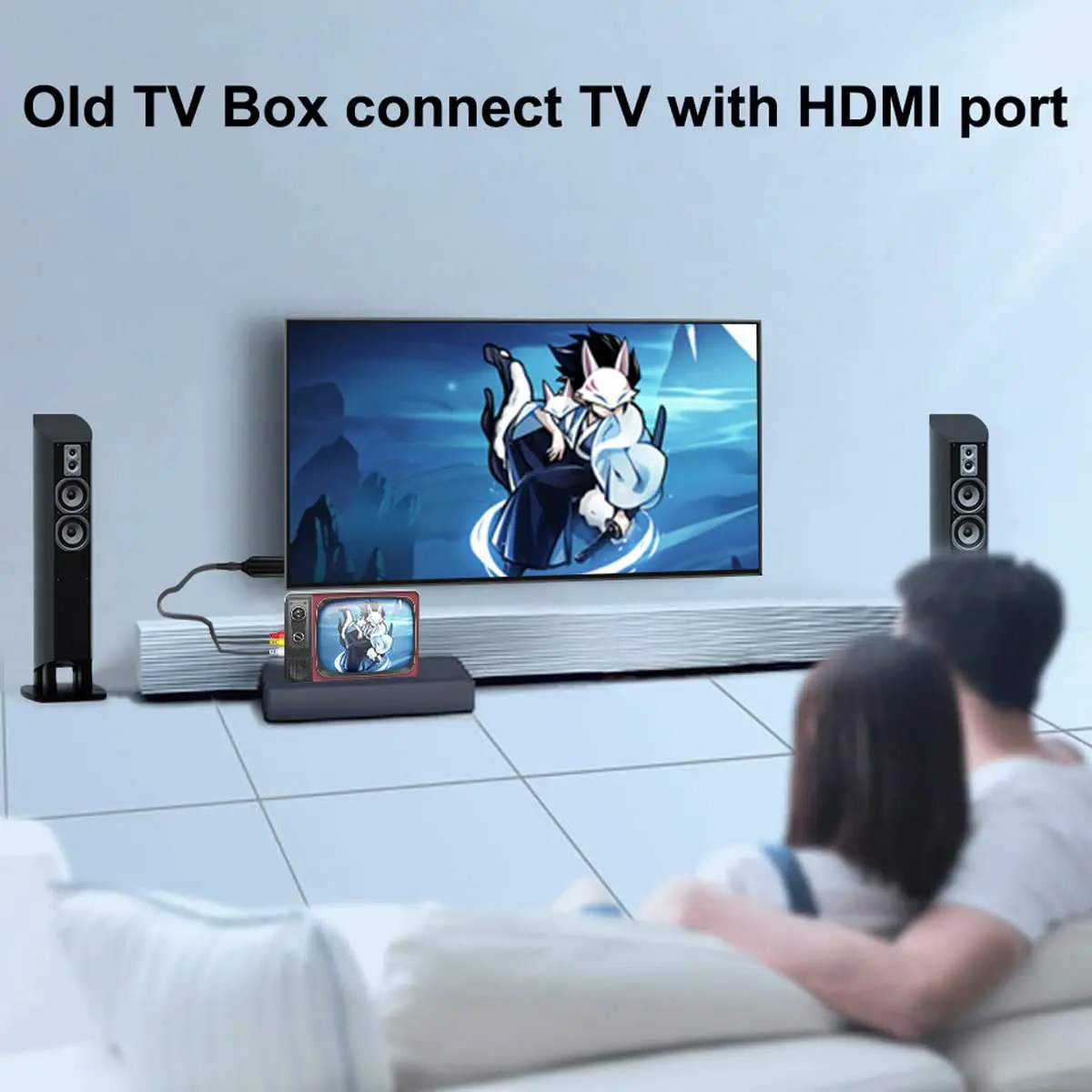 HDSUNWSTD Composite AV to HDMI Cable Adapter 1080P | Converts RCA to HDMI for TV/PC/PS3 - view 5