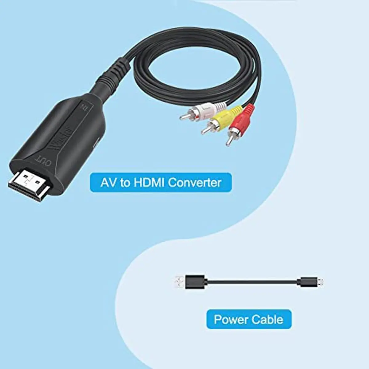 HDSUNWSTD Composite AV to HDMI Cable Adapter 1080P | Converts RCA to HDMI for TV/PC/PS3 - view 7