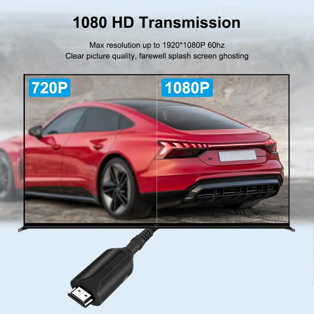 HDSUNWSTD Composite AV to HDMI Cable Adapter 1080P | Converts RCA to HDMI for TV/PC/PS3 - view 3