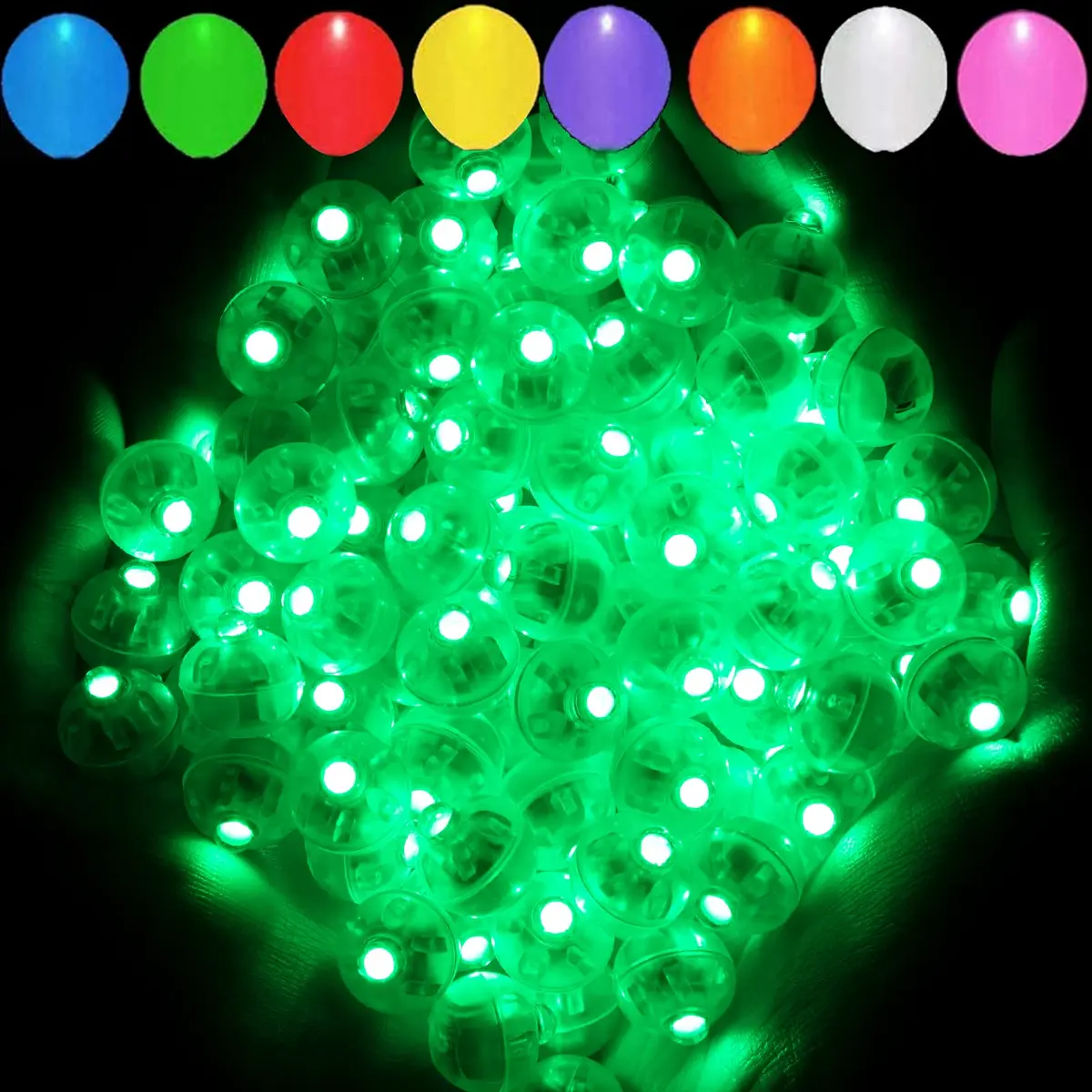 Aogist 100pcs Green Balloon Light Waterproof Mini LED Lamp for Party & Wedding | Long Standby Time, Fully Submersible - main product image