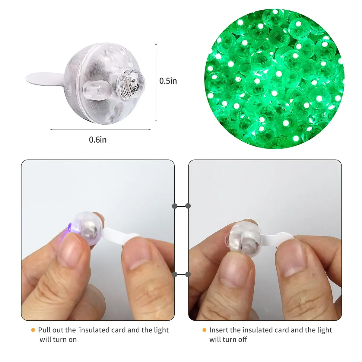 Aogist 100pcs Green Balloon Light Waterproof Mini LED Lamp for Party & Wedding | Long Standby Time, Fully Submersible - view 4