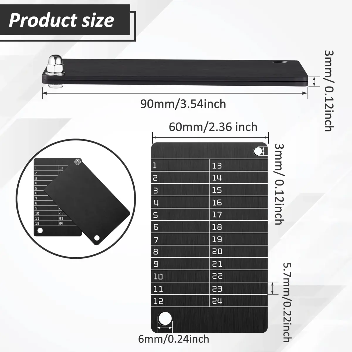 Hotop Black 4 Pack Crypto Seed Storage Metal Plates | Secure BIP39 Wallet Backup - view 2