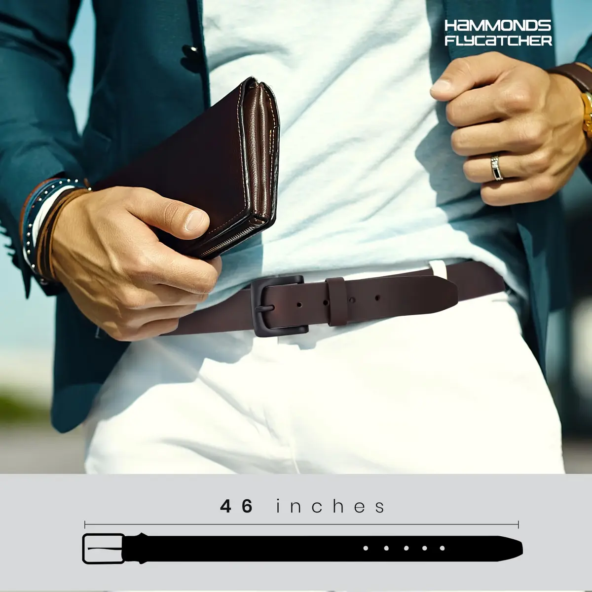 HAMMONDS FLYCATCHER Genuine Leather Belt for Men | Vintage Brown | 38 cm (1.5") Width | Adjustable to 46 Inches - view 7