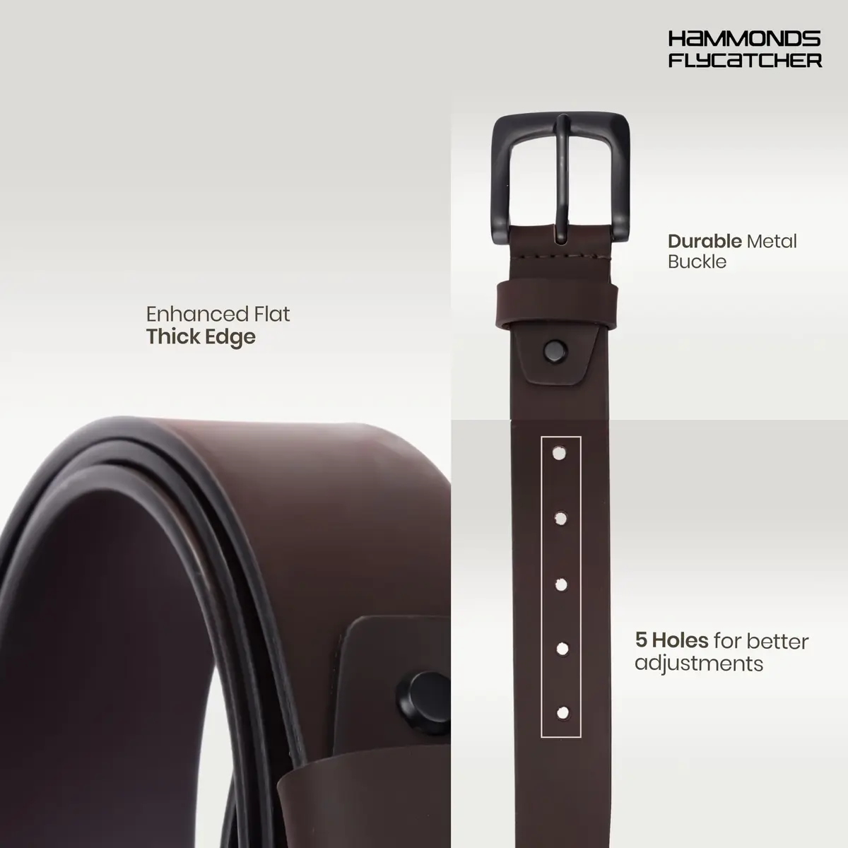 HAMMONDS FLYCATCHER Genuine Leather Belt for Men | Vintage Brown | 38 cm (1.5") Width | Adjustable to 46 Inches - view 4
