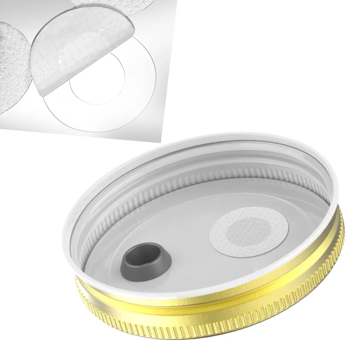 Biomed Solutions 64Pcs 20mm Synthetic Filter Discs Hydrophobic PTFE 0.3um for Mushroom Cultivation - view 3