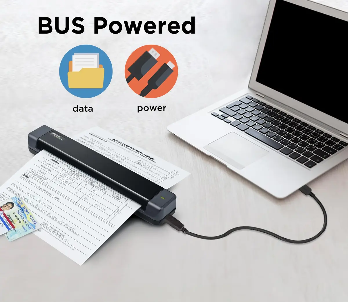 Plustek S410 Plus Portable Sheet-Fed Document Scanner | Button-Free OCR for Windows - view 5