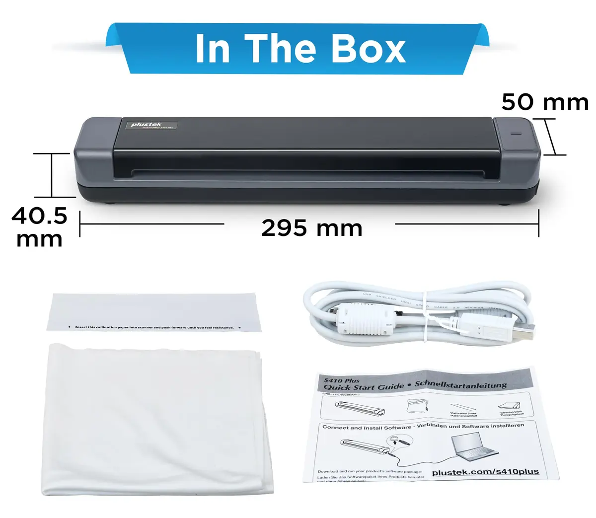 Plustek S410 Plus Portable Sheet-Fed Document Scanner | Button-Free OCR for Windows - view 7