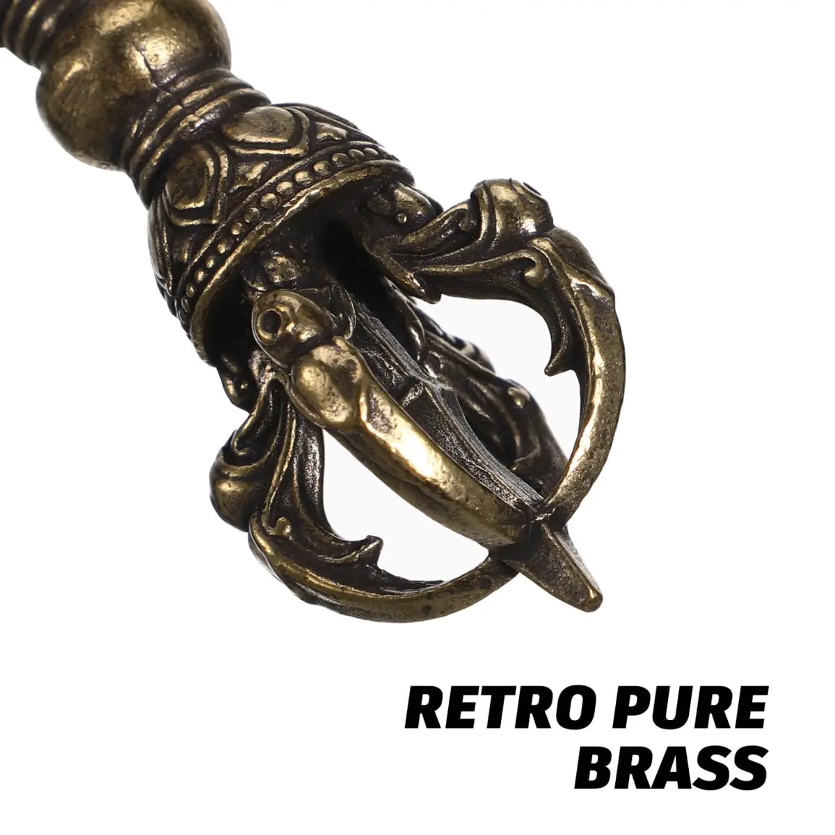 Homoyoyo Vintage Brass Vajra Pendant 8.85cm (3.48in) | Authentic Religious Decor - view 5